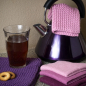 Preview: Gestrickte Topflappen 1 Paar hellrosa von Solwang Design